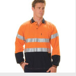 Micromesh Polo Shirt with Reflective Tape, Long Sleeve