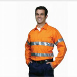 HiVis Drill Shirt with Reflective Tape, Long Sleeve