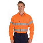 HiVis Cool-Breathe Cotton Shirt with Reflective Tape, Long Sleeve