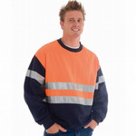 HiVis Two Tone Sweatshirt (Sloppy Joe) with Reflective Tape - Crew Neck