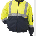 2 TONE HI VIS DAY AND NIGHT BOMBER JACKET 3M REFLECTIVE TAPE 