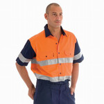 HiVis Two Tone Cotton Shirt with R/Tape, Short Sleeve