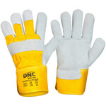 Yellow Grey Leather Glove