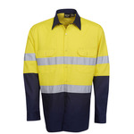 HiViz Two Tone Drill Shirt with Reflective Tape Long Sleeve